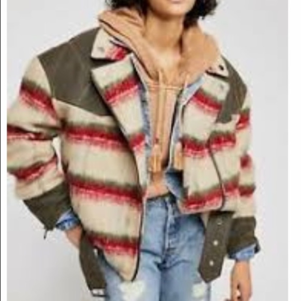 Free people Montana quilted wool slouch jacket